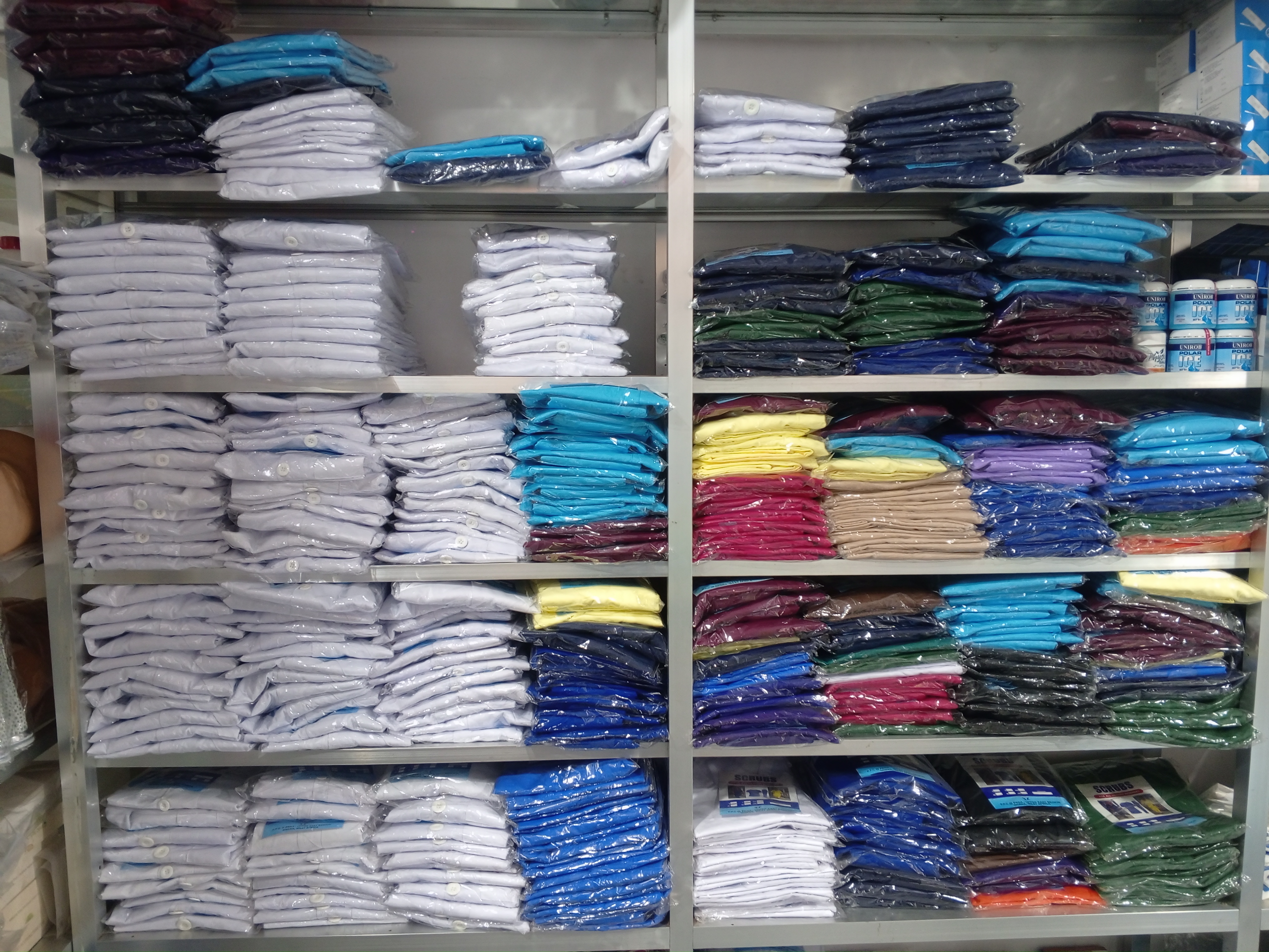 Scrubs and lab coats