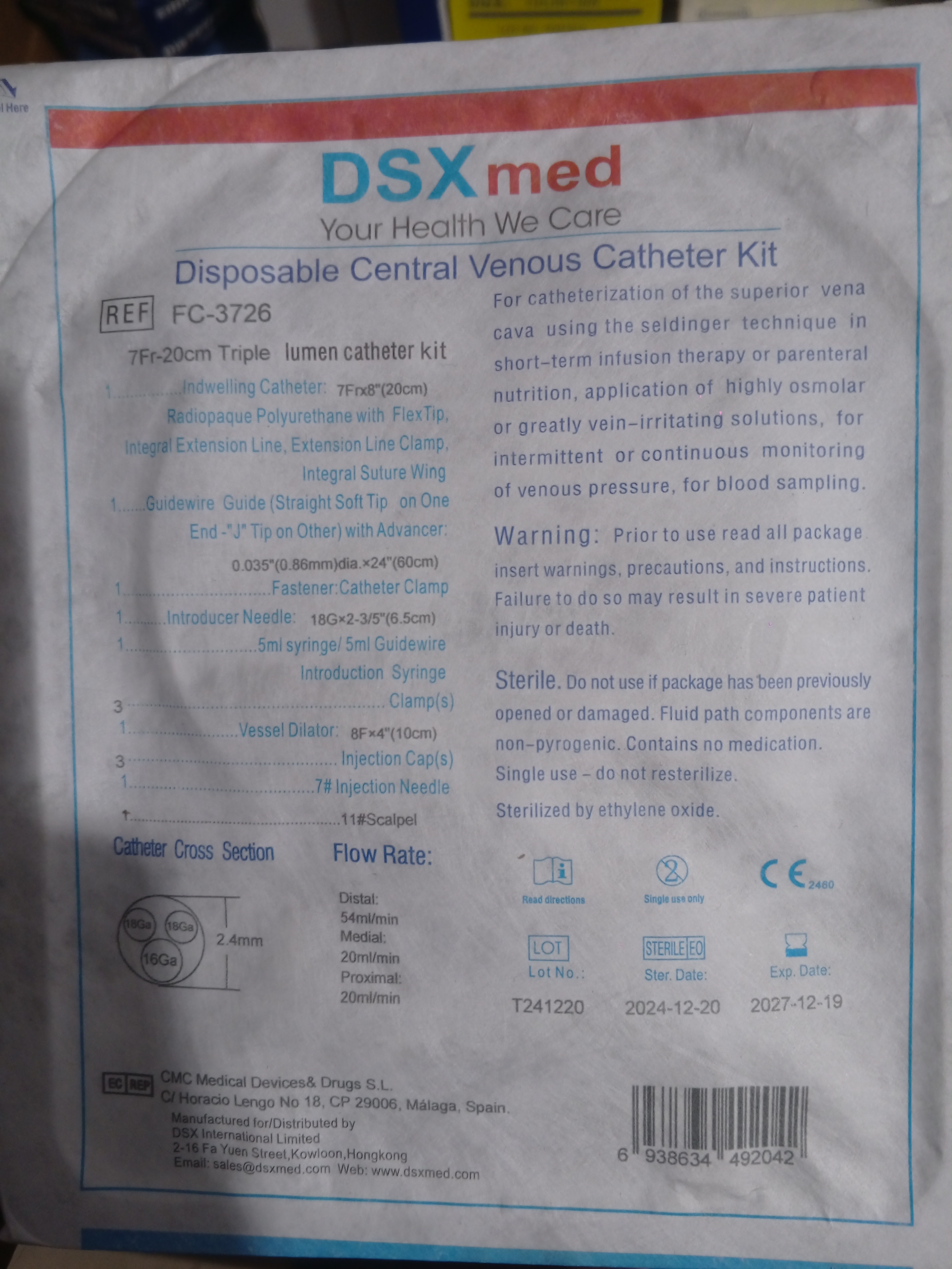Disposable Central Venous Catheter