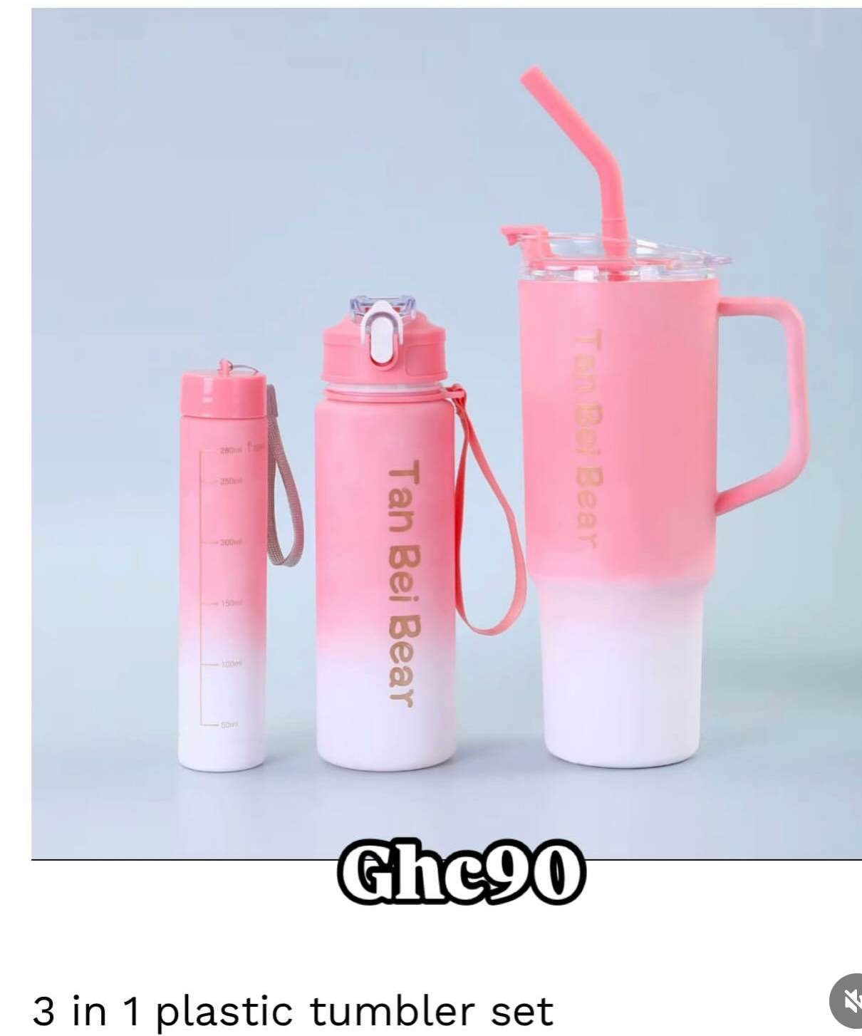 3in1 Plastic Tumbler Set